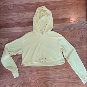 URBAN OUTFITTERS Yellow Cropped Hoodie